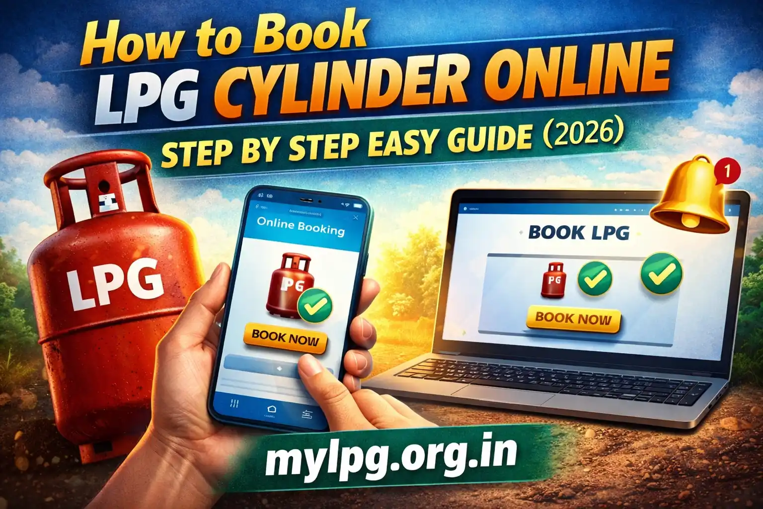 How to book LPG cylinder online step by step easy guide 2026 using mobile and laptop – mylpg.org.in